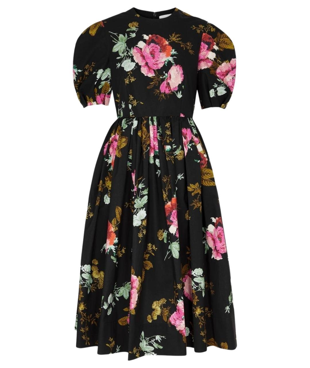 ERDEM Черное хлопковое коктейльное платье, фото 1