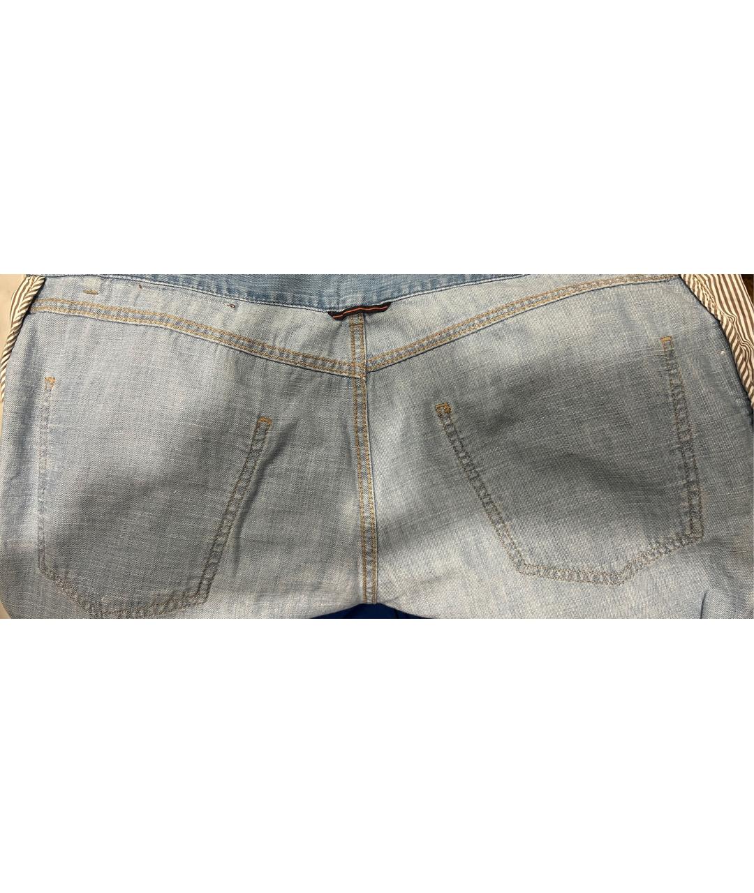 BRUNELLO CUCINELLI Голубые хлопковые джинсы, фото 3