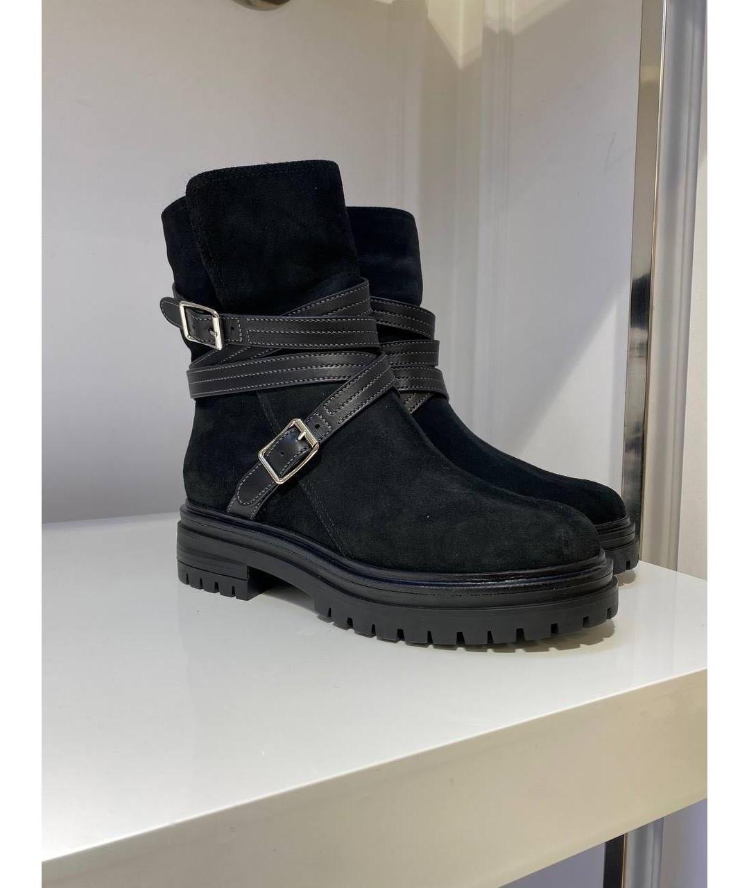 GIANVITO ROSSI Черные замшевые ботинки, фото 5