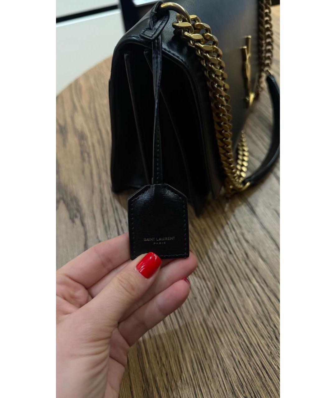 SAINT LAURENT Черная кожаная сумка через плечо, фото 4