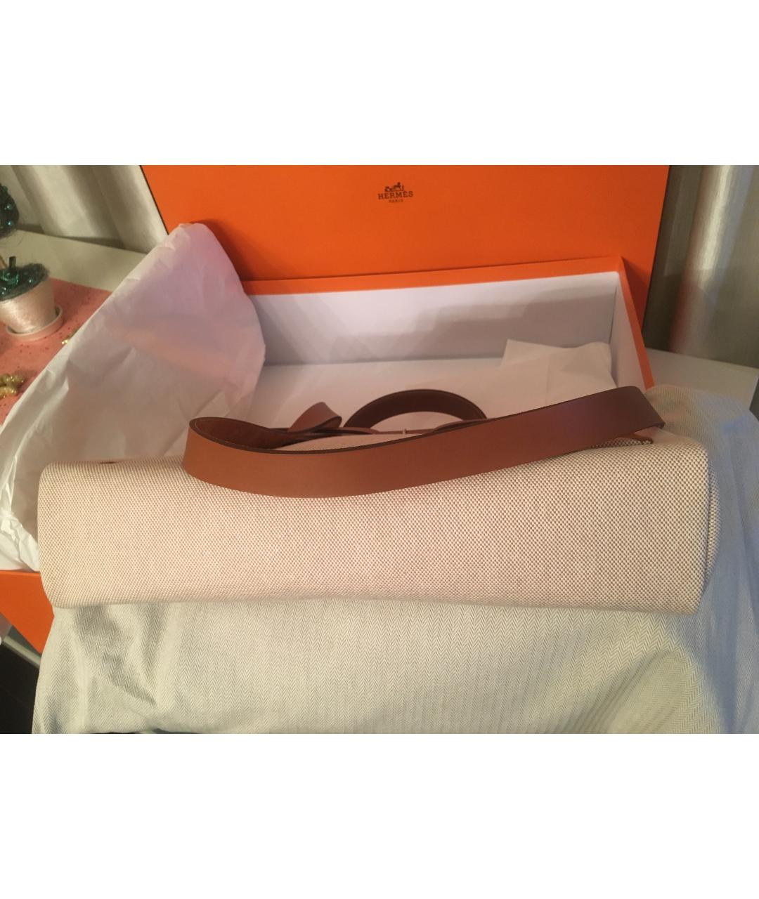 HERMES Бежевая тканевая сумка с короткими ручками, фото 4