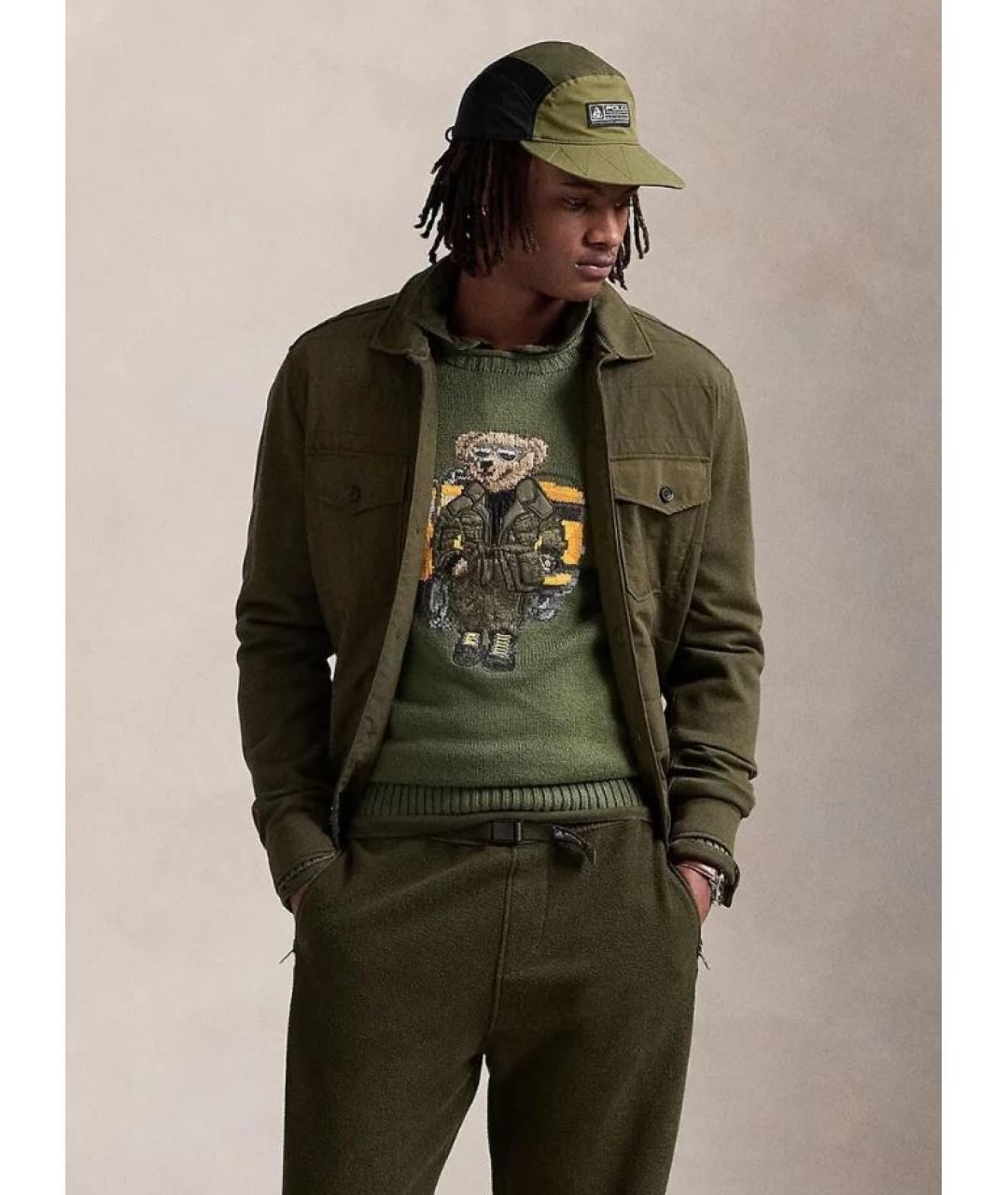 POLO RALPH LAUREN Зеленый хлопковый джемпер / свитер, фото 3