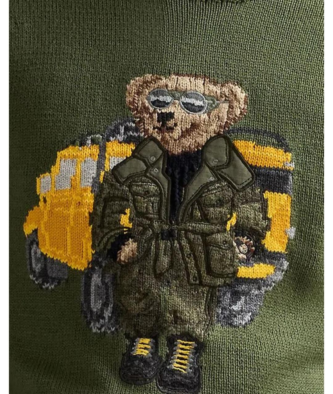 POLO RALPH LAUREN Зеленый хлопковый джемпер / свитер, фото 8