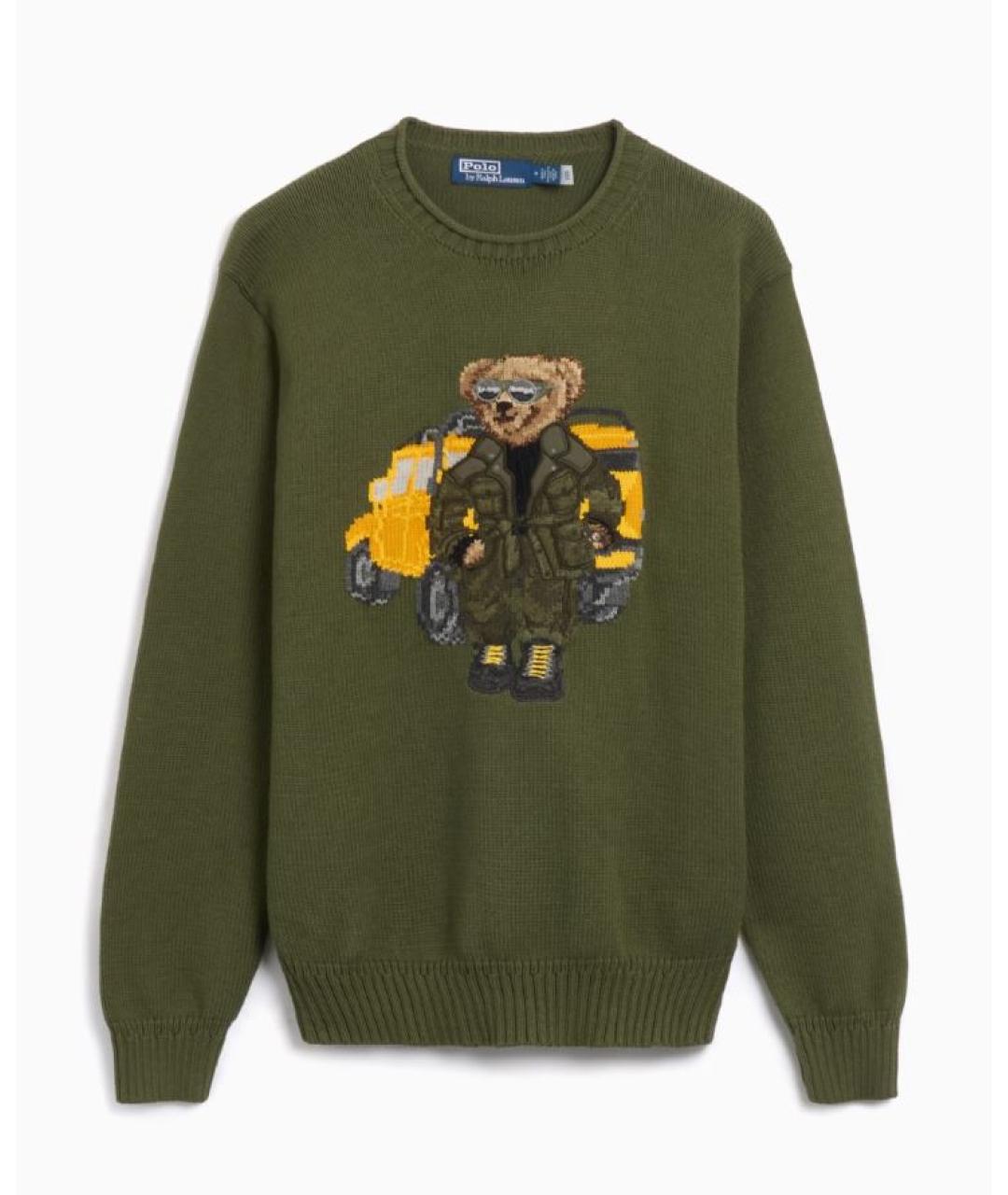 POLO RALPH LAUREN Зеленый хлопковый джемпер / свитер, фото 10