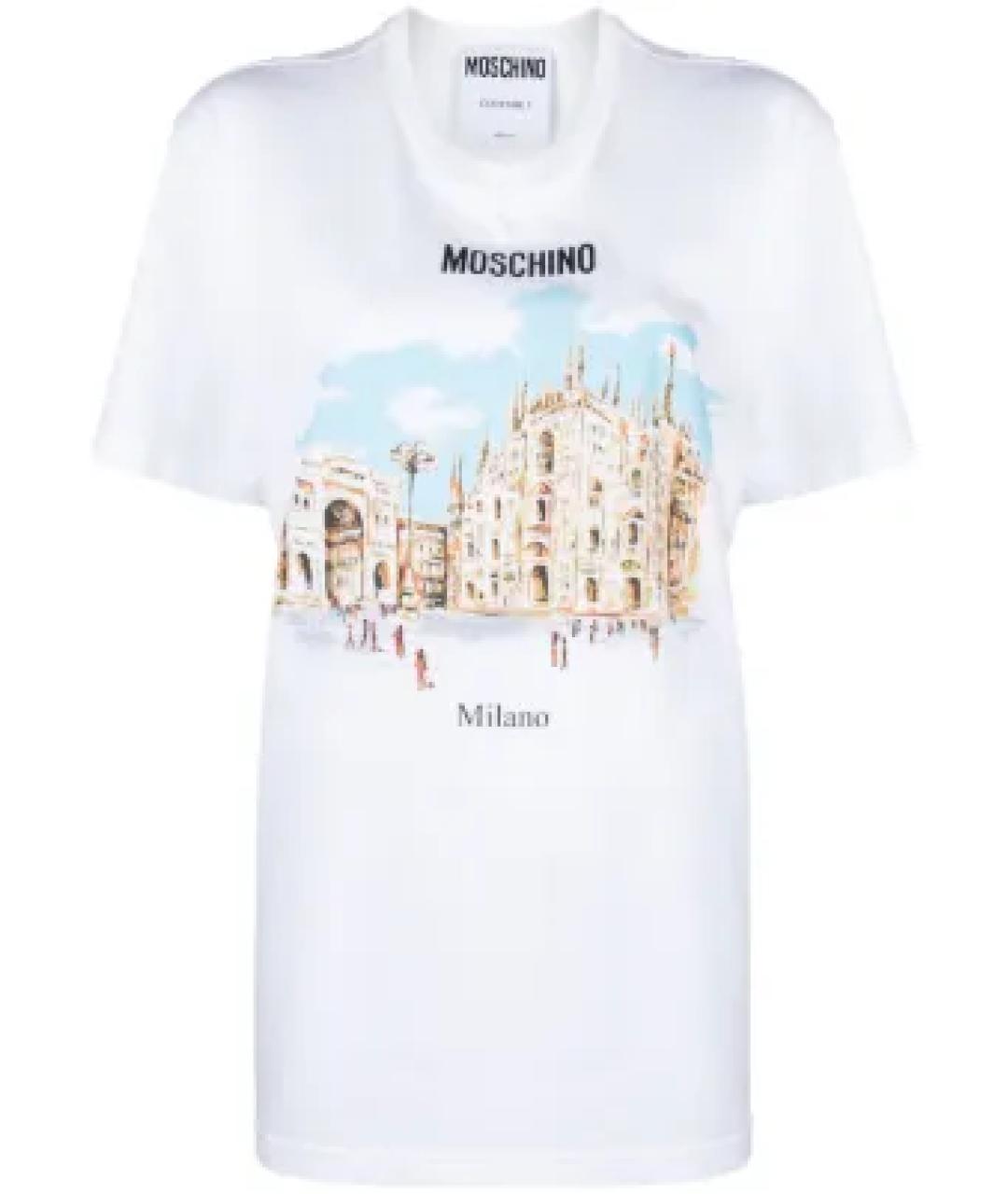 MOSCHINO Белая хлопковая футболка, фото 1