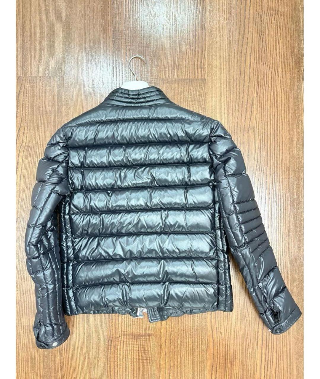 MONCLER Черный полиэстеровый пуховик, фото 2