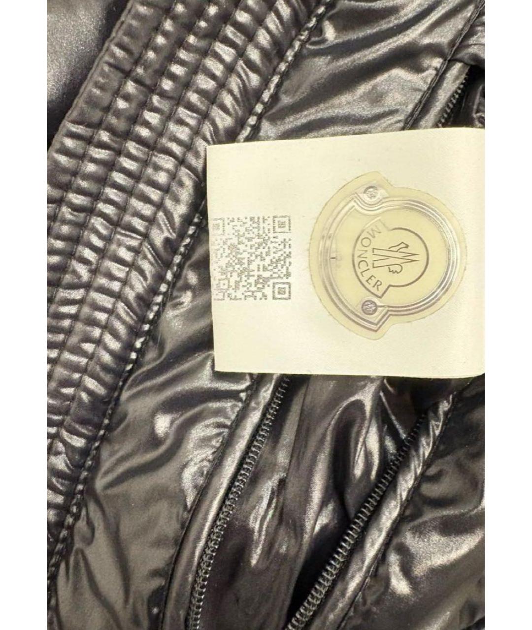 MONCLER Черный полиэстеровый пуховик, фото 3