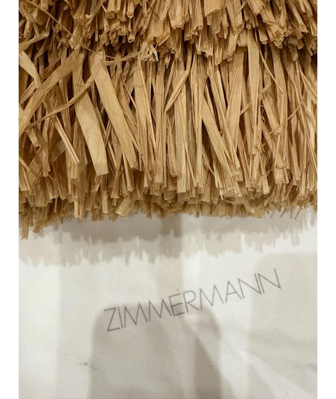 ZIMMERMANN Бежевая пелетеная пляжная сумка, фото 8