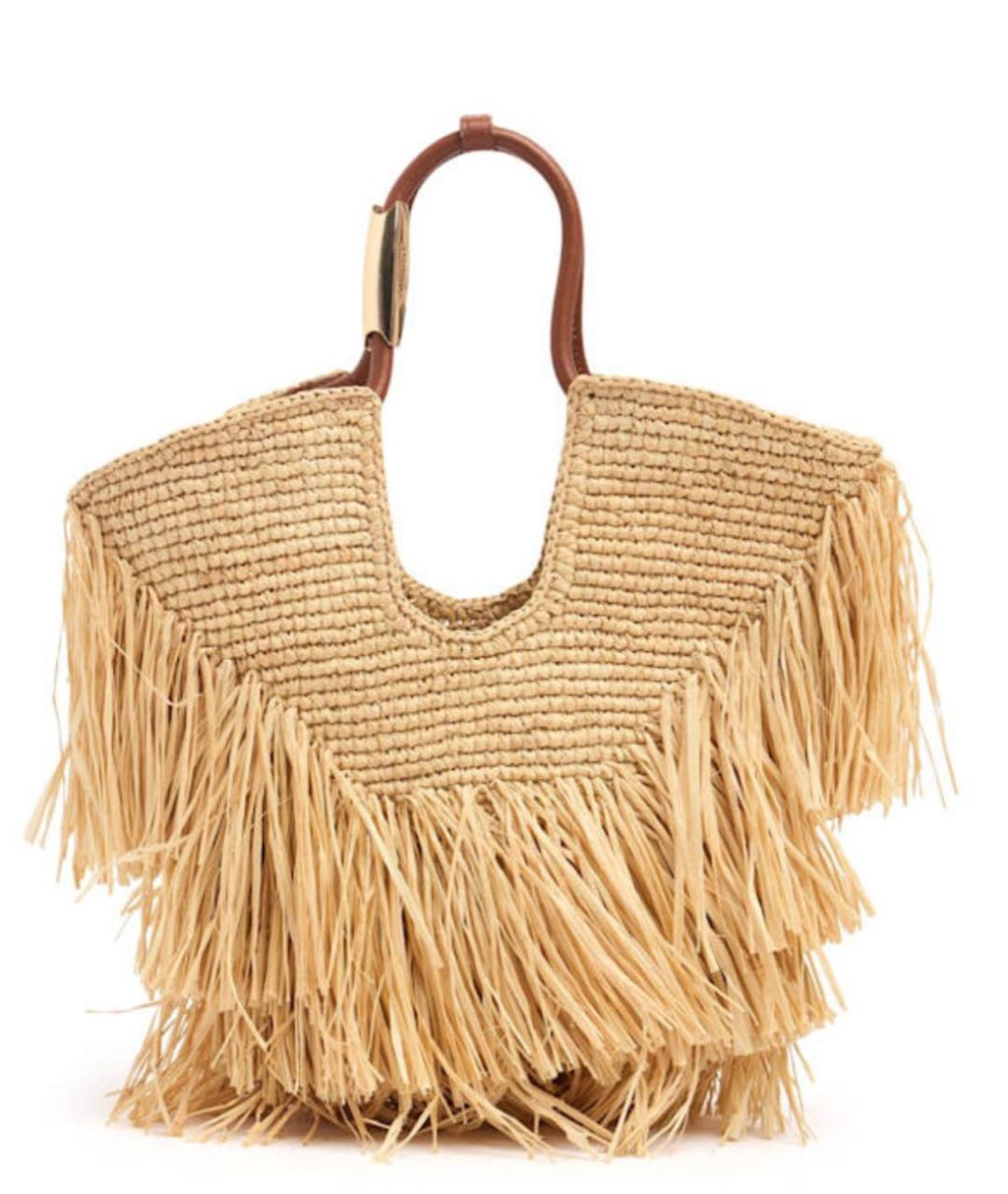 ZIMMERMANN Бежевая пелетеная пляжная сумка, фото 9