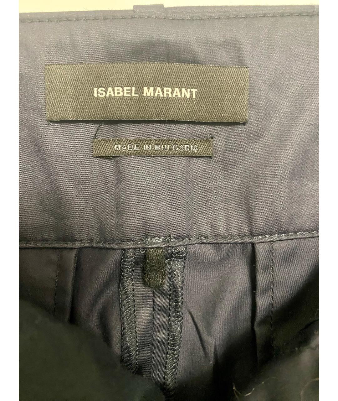 ISABEL MARANT Синие хлопковые брюки широкие, фото 6