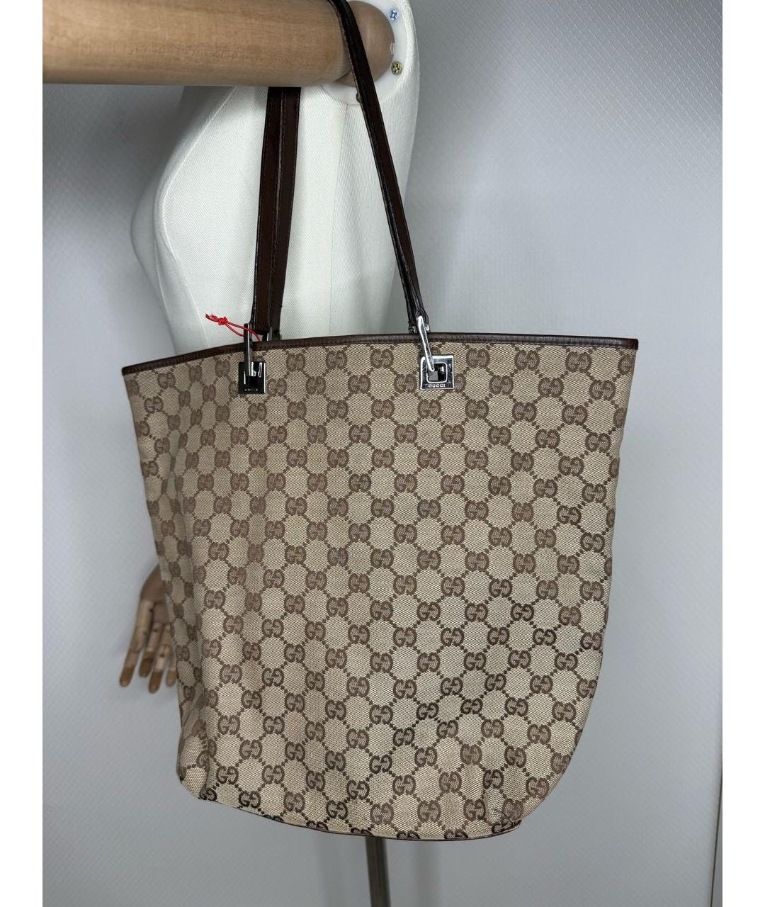 GUCCI Коричневая кожаная сумка через плечо, фото 2