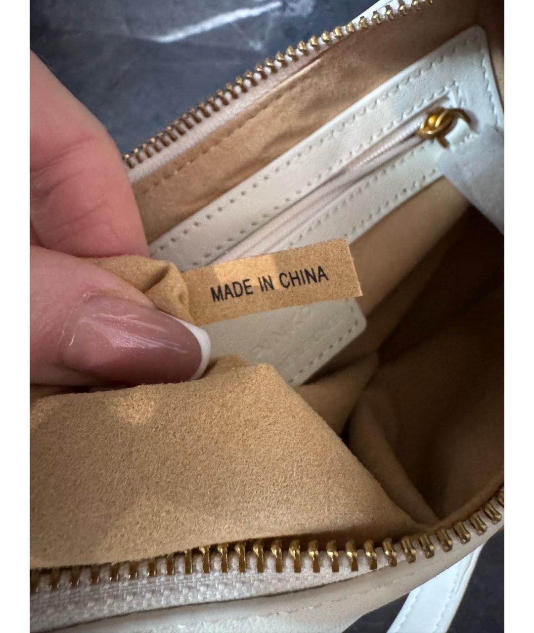 PINKO Белая кожаная сумка с короткими ручками, фото 8