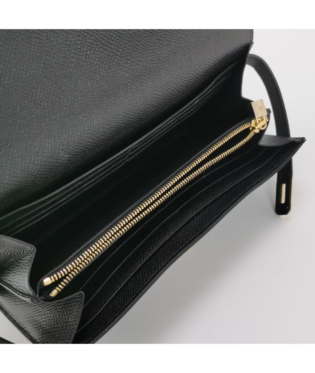HERMES Черный кожаный кошелек, фото 6