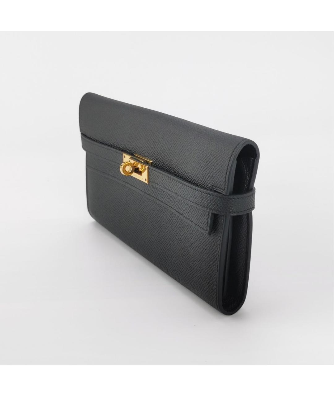 HERMES Черный кожаный кошелек, фото 2