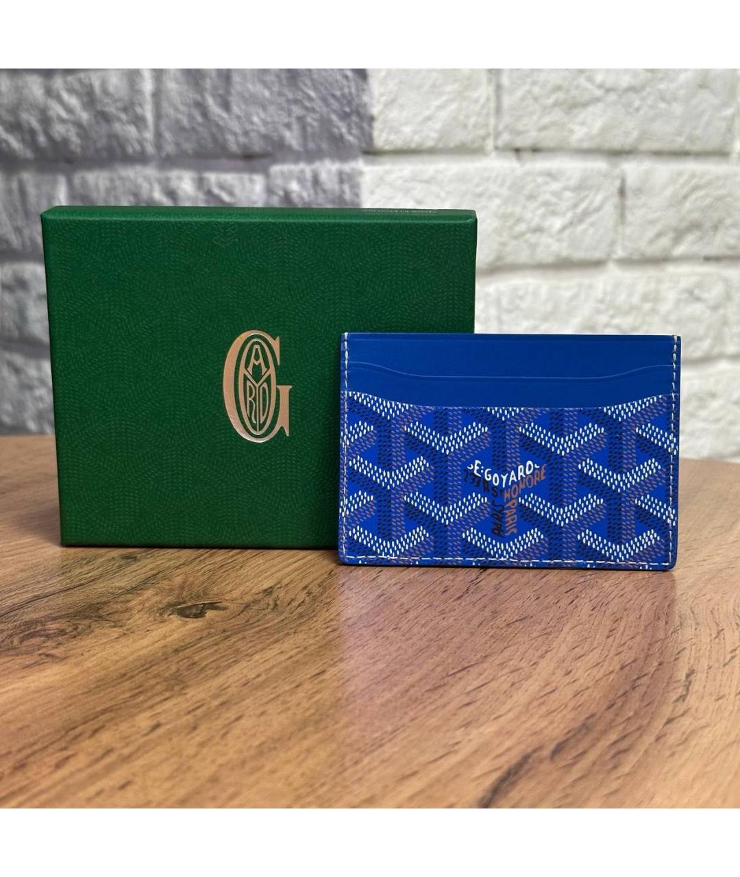 GOYARD Синий кожаный кардхолдер, фото 4