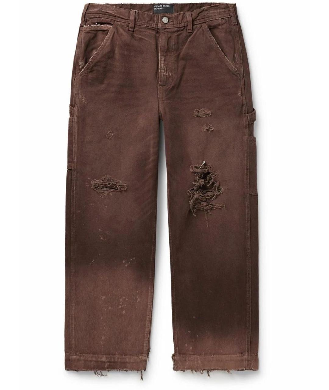 Enfants Riches Déprimés Коричневые хлопковые прямые джинсы, фото 1