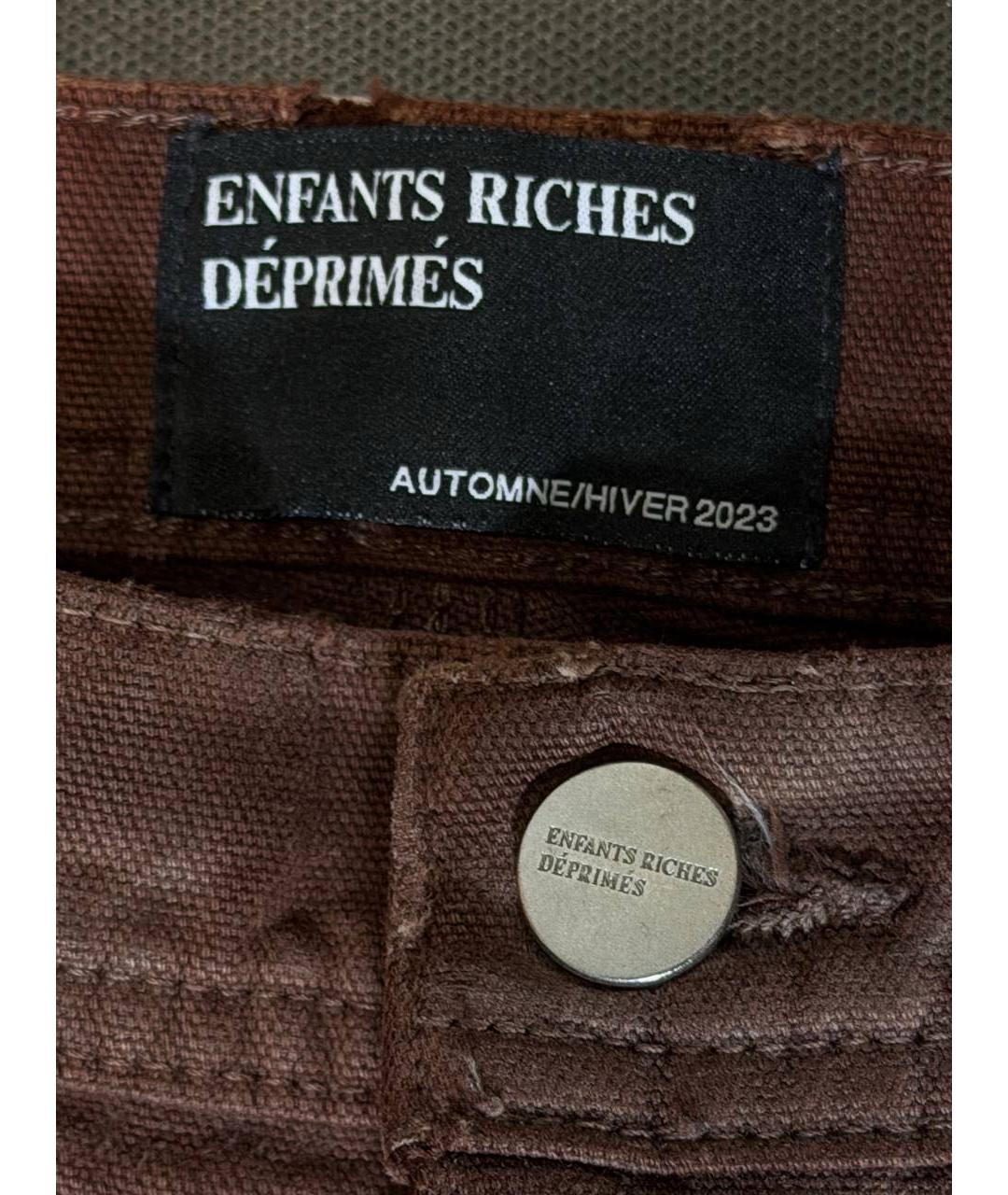 Enfants Riches Déprimés Коричневые хлопковые прямые джинсы, фото 6