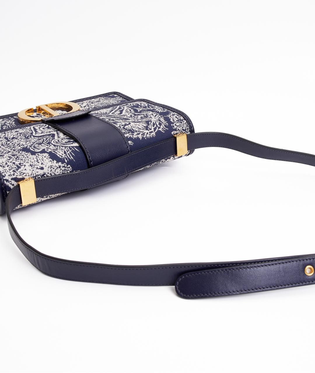 CHRISTIAN DIOR Синяя тканевая сумка через плечо, фото 4