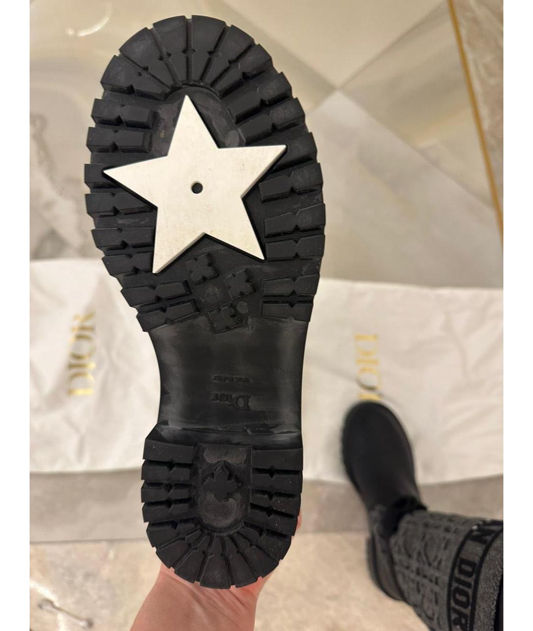 CHRISTIAN DIOR Черные текстильные сапоги, фото 4