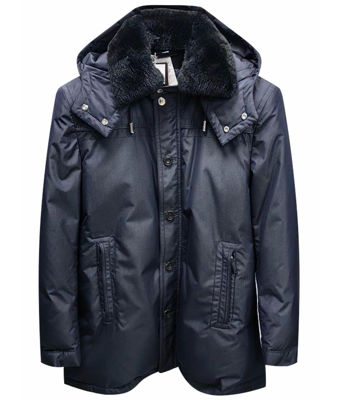 MASSIMO SFORZA Темно-синяя шелковая куртка, фото 1