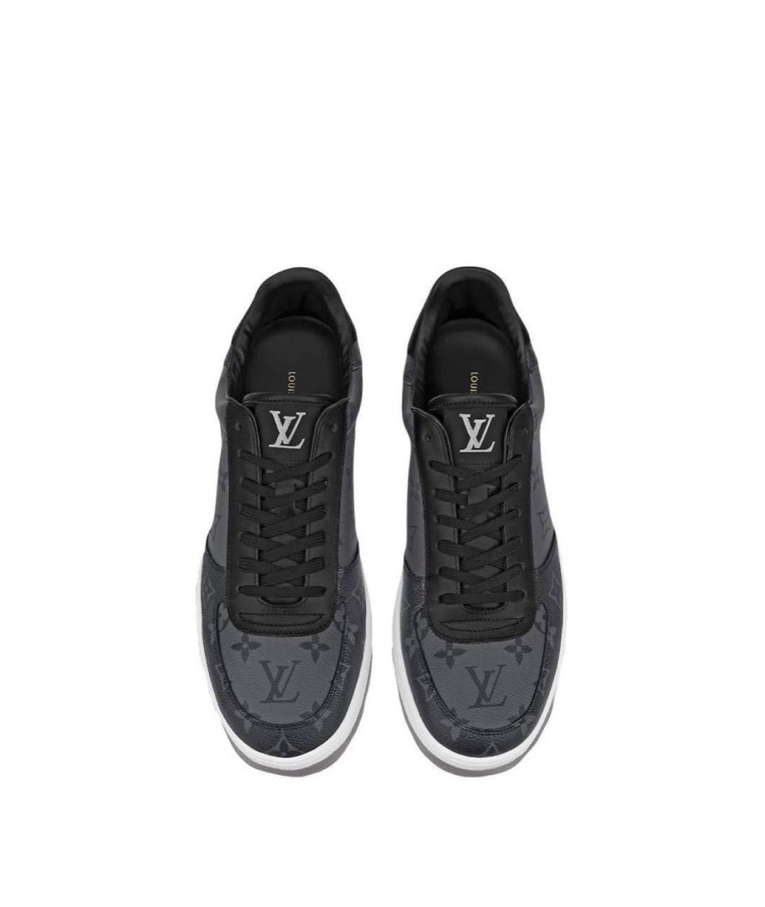 LOUIS VUITTON Антрацитовые низкие кроссовки / кеды, фото 3