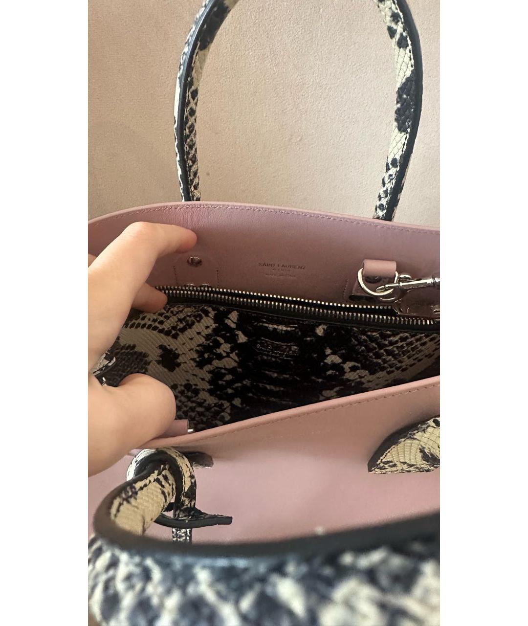 SAINT LAURENT Розовая кожаная сумка тоут, фото 3