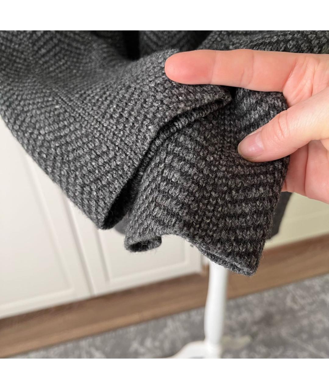 RALPH LAUREN Антрацитовый шерстяной кардиган, фото 5