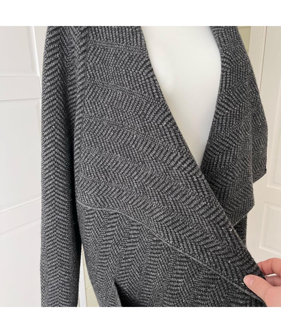 RALPH LAUREN Антрацитовый шерстяной кардиган, фото 6