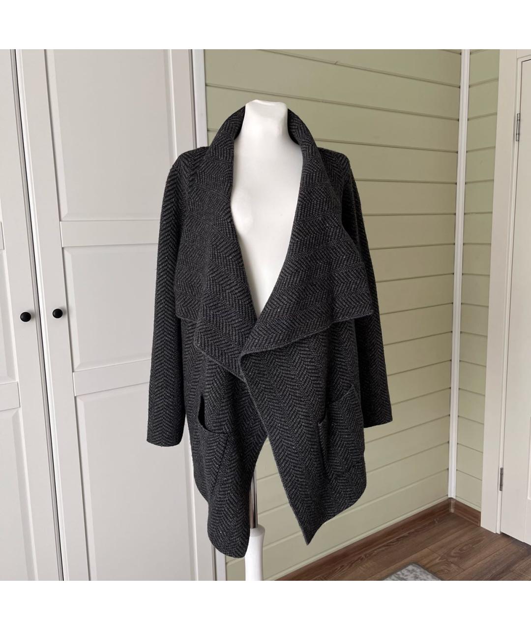 RALPH LAUREN Антрацитовый шерстяной кардиган, фото 9