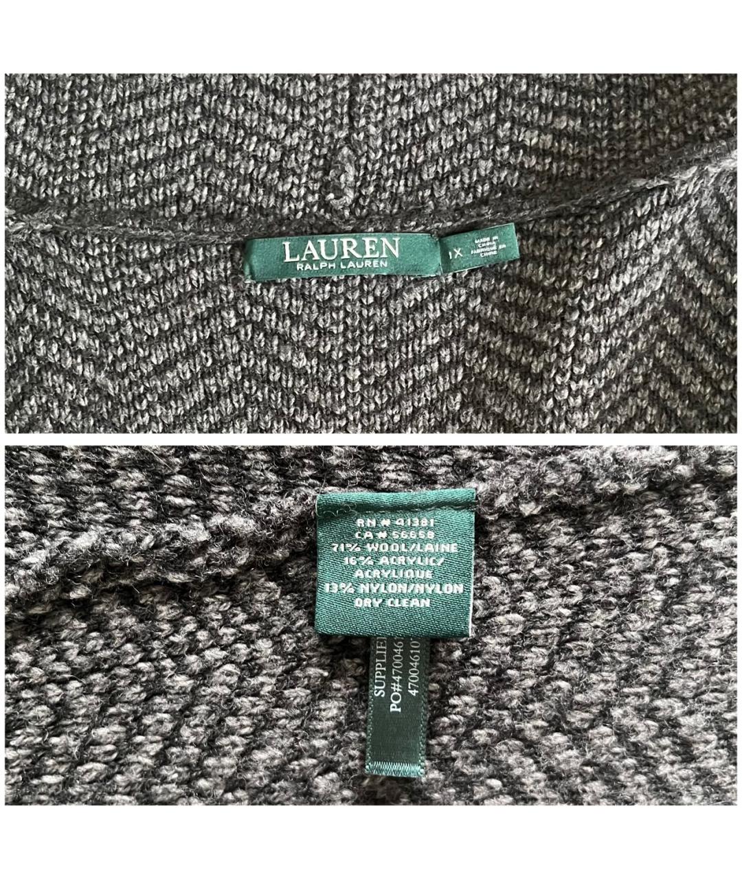 RALPH LAUREN Антрацитовый шерстяной кардиган, фото 7