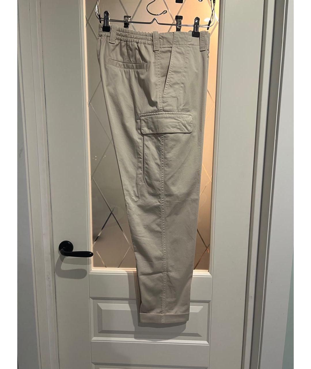 ZZEGNA Бежевые полиэстеровые повседневные брюки, фото 4