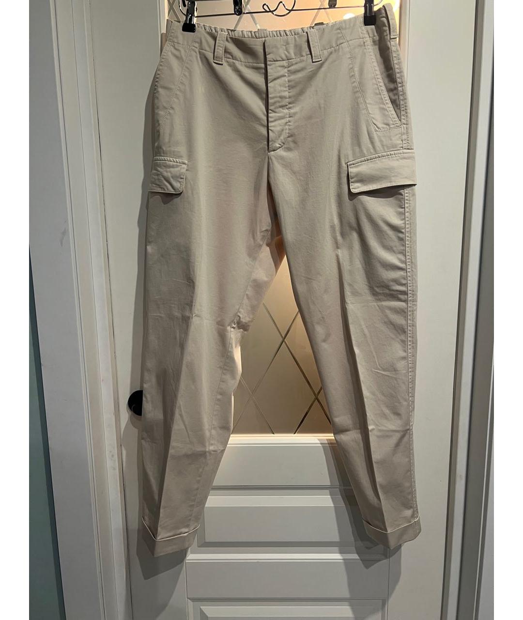 ZZEGNA Бежевые полиэстеровые повседневные брюки, фото 5