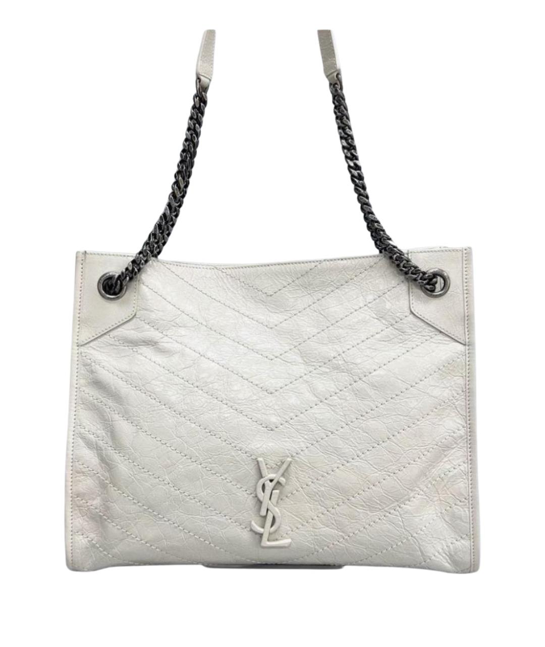 SAINT LAURENT Белая кожаная сумка через плечо, фото 1