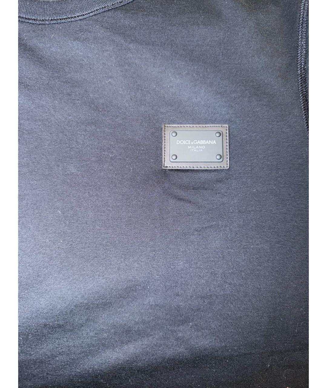 DOLCE&GABBANA Черная хлопковая футболка, фото 4