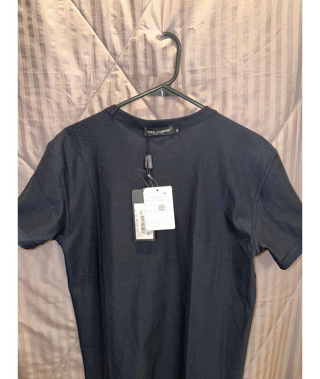 DOLCE&GABBANA Черная хлопковая футболка, фото 3