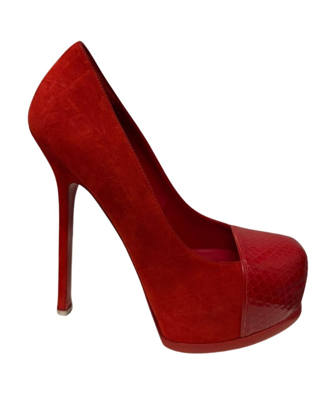 YVES SAINT LAURENT VINTAGE Красные кожаные туфли, фото 1