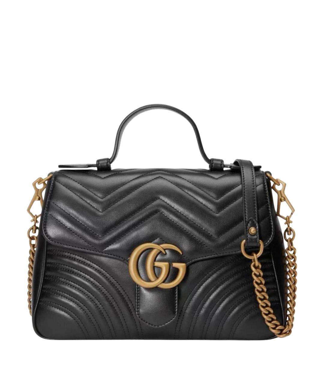 GUCCI Черная кожаная сумка через плечо, фото 1