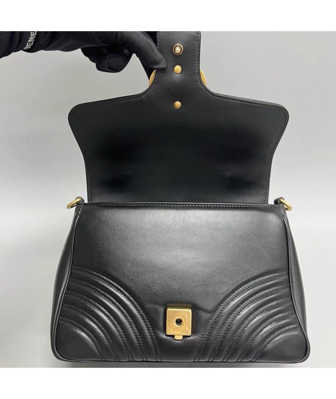 GUCCI Черная кожаная сумка через плечо, фото 5