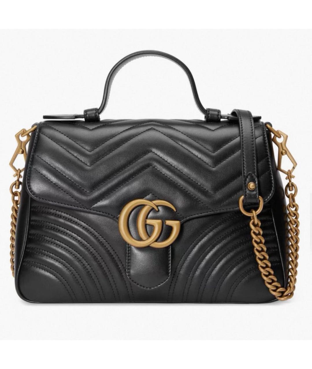 GUCCI Черная кожаная сумка через плечо, фото 6