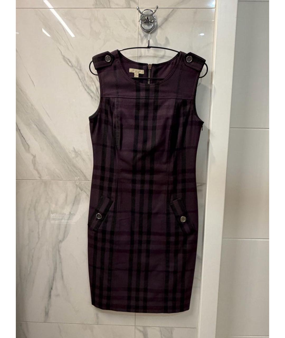 BURBERRY Фиолетовое шерстяное повседневное платье, фото 7