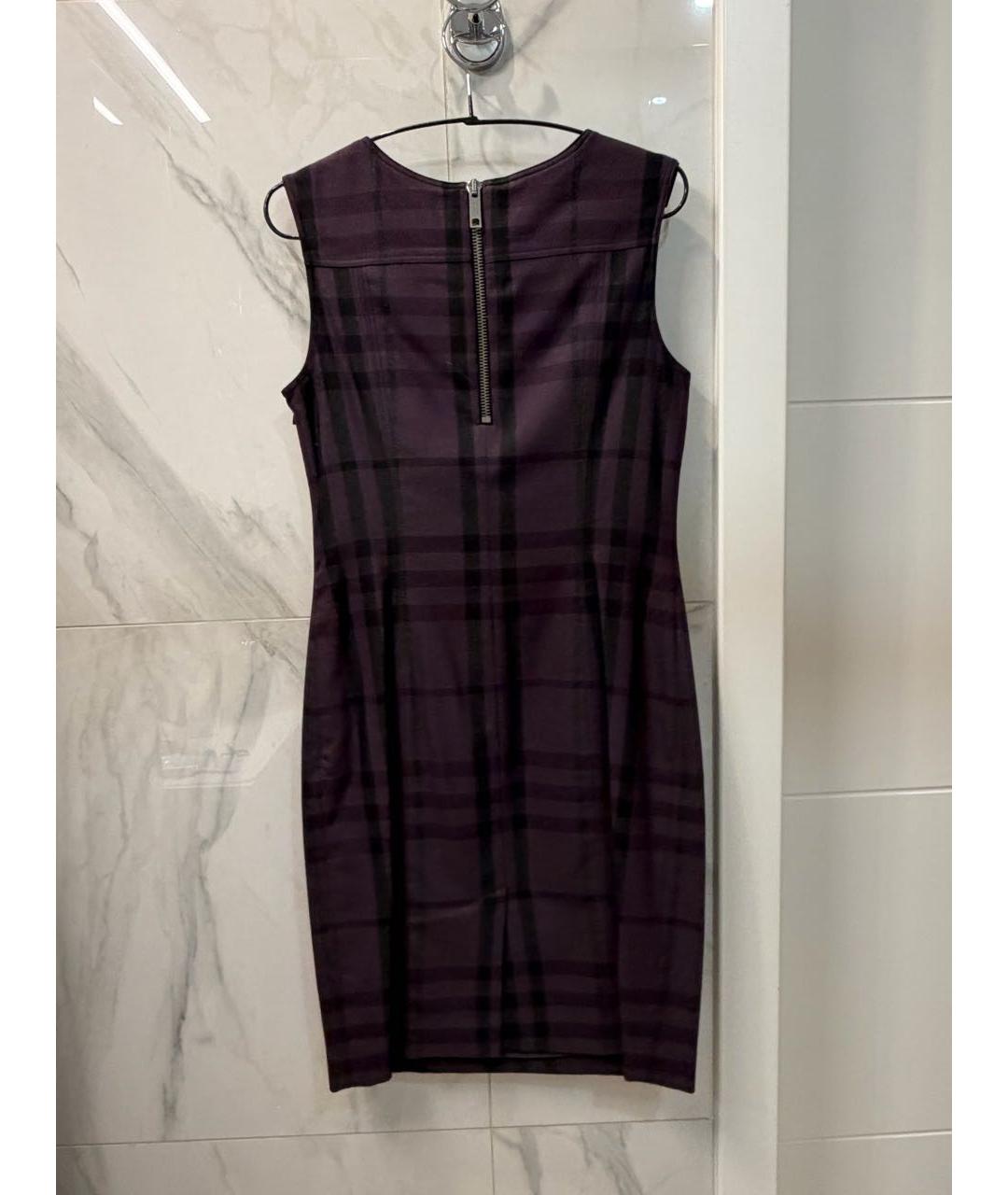 BURBERRY Фиолетовое шерстяное повседневное платье, фото 2
