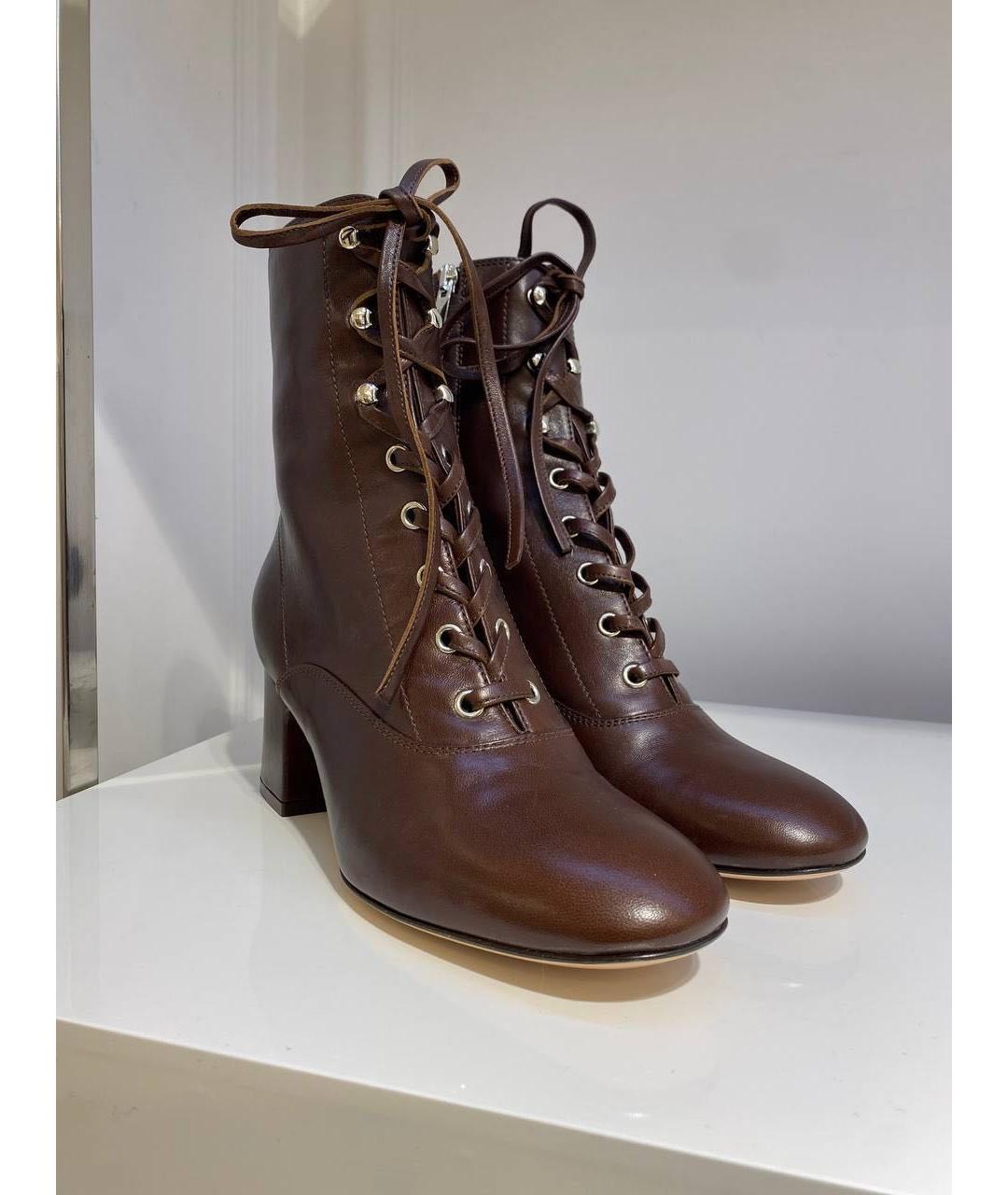 GIANVITO ROSSI Коричневые кожаные ботинки, фото 2