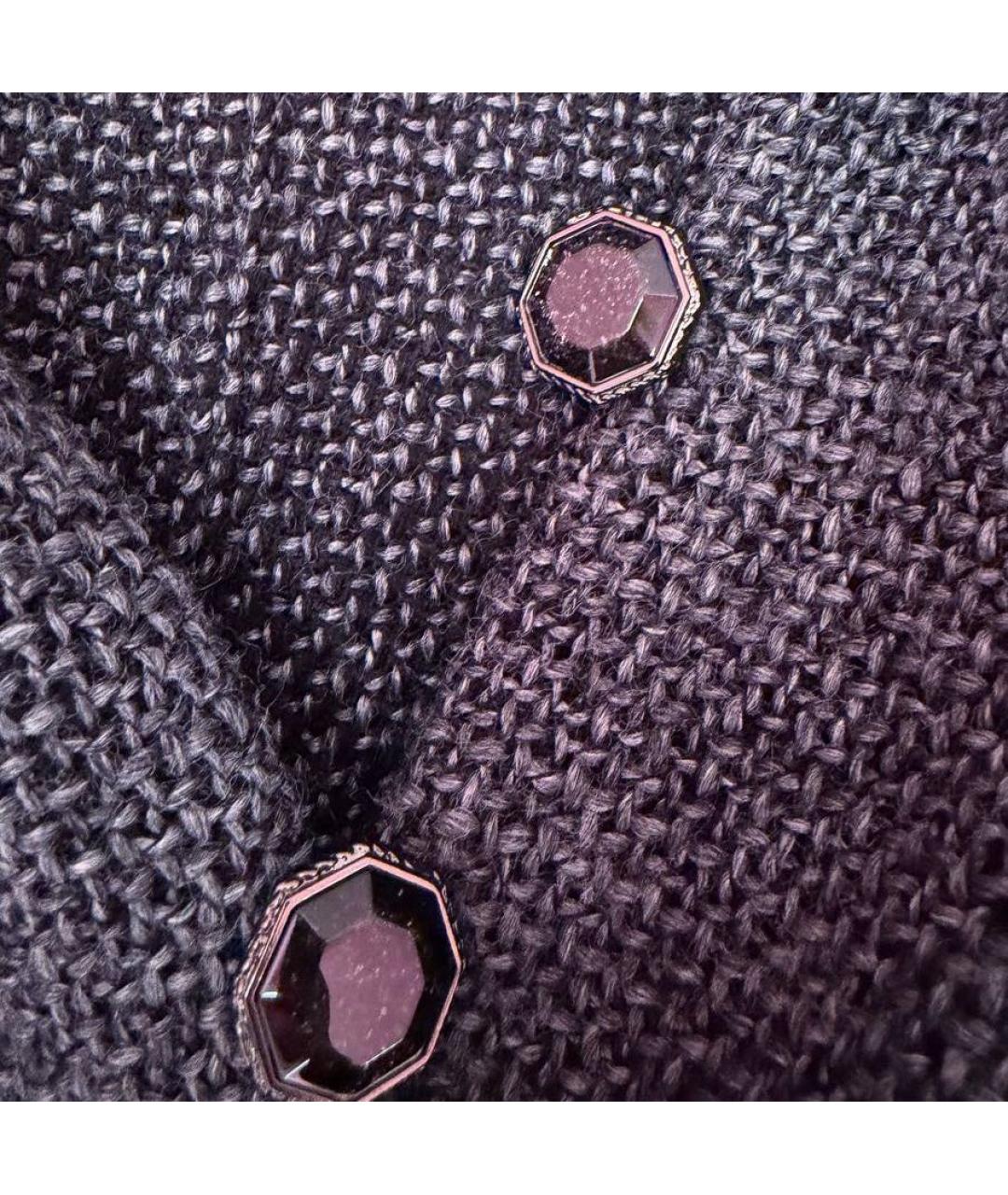 CHANEL Антрацитовый шерстяной кардиган, фото 7