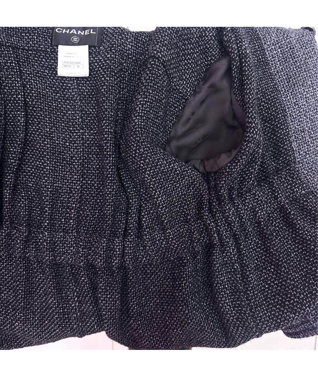 CHANEL Антрацитовый шерстяной кардиган, фото 5