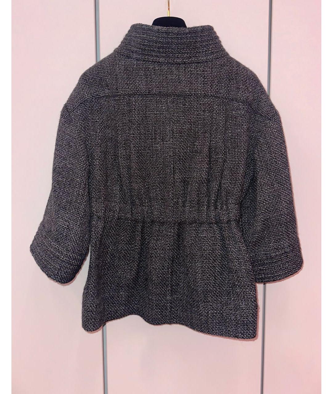 CHANEL Антрацитовый шерстяной кардиган, фото 3
