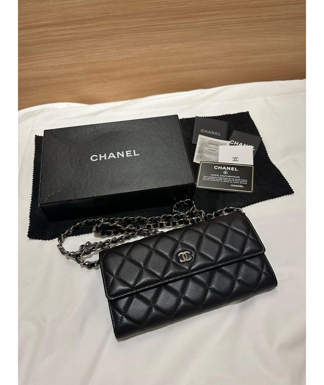 CHANEL Черная кожаная сумка через плечо, фото 2