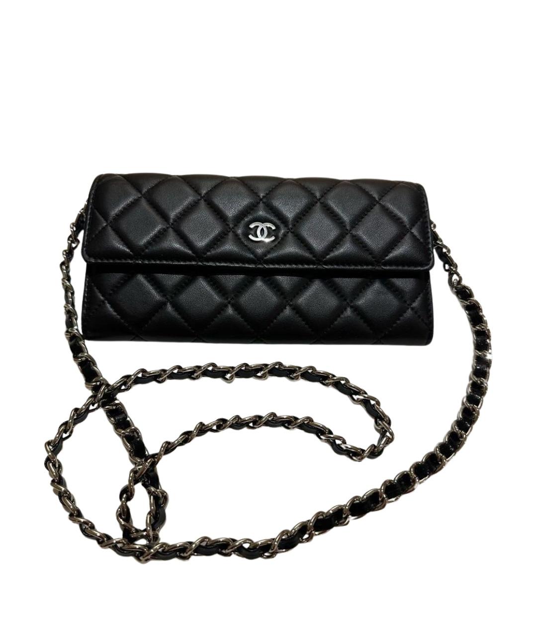 CHANEL Черная кожаная сумка через плечо, фото 1