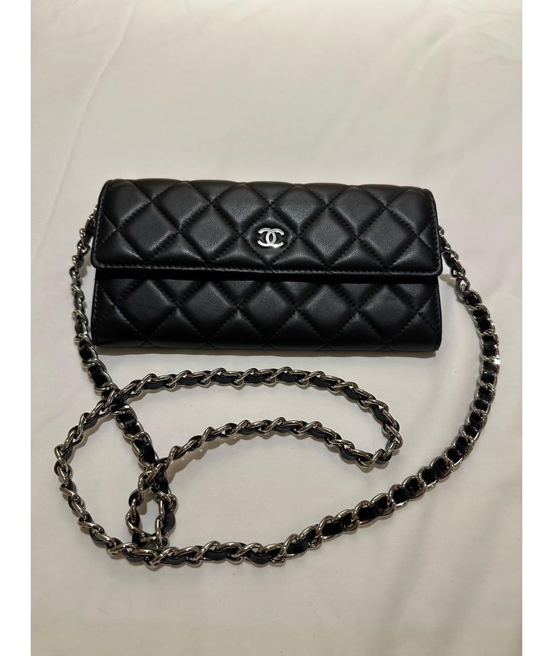 CHANEL Черная кожаная сумка через плечо, фото 8