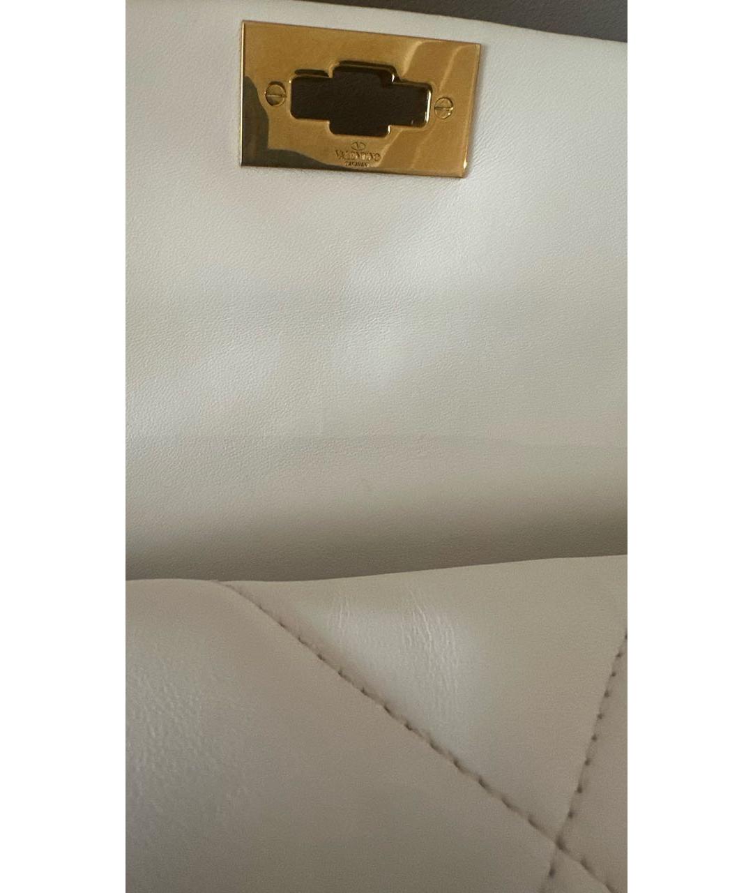 VALENTINO Белая кожаная сумка через плечо, фото 2