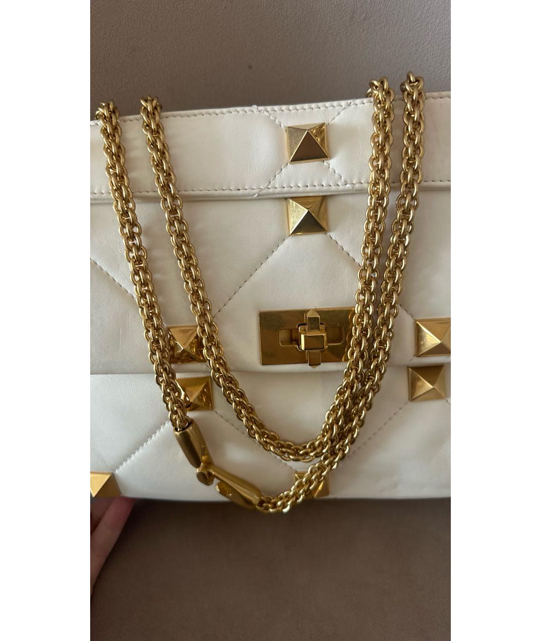 VALENTINO Белая кожаная сумка через плечо, фото 3